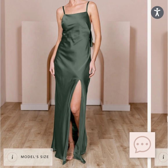 Revelry ‘Deep Olive’ bridesmaid dress. - Picture 2 of 2